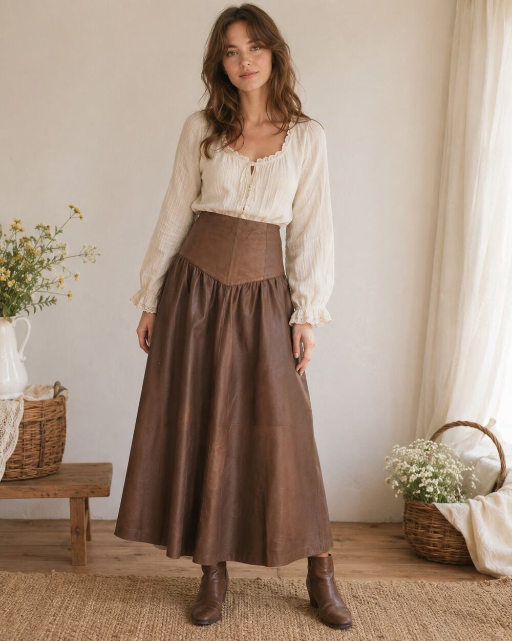 Georgetown Leather Design Vintage Leather  Skirt